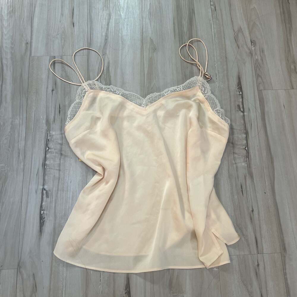 Vintage 2000s Abercrombie & Fitch Lace-Trim Satin Slip Cami